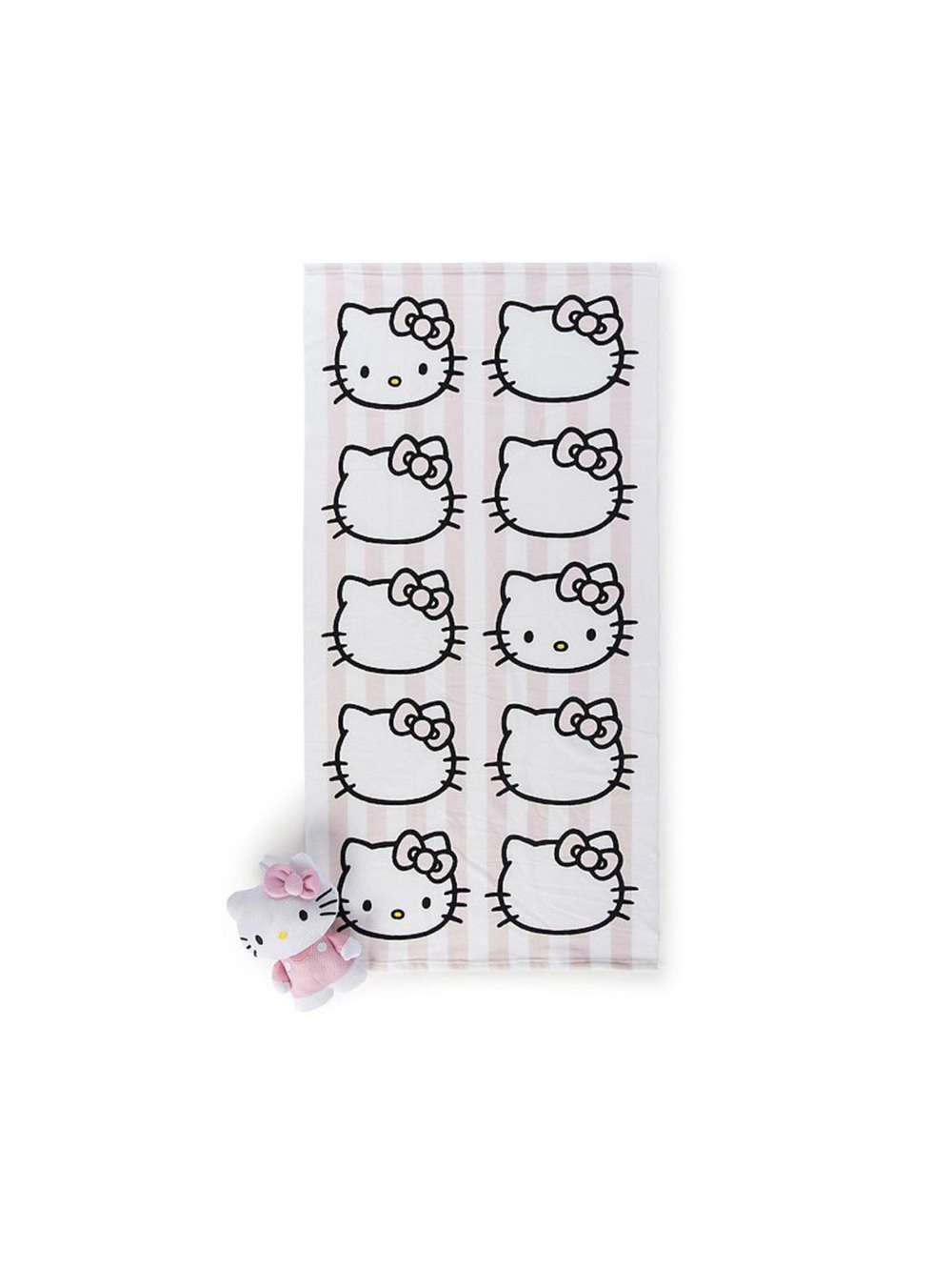 Hello Kitty Pink and White Striped Character Towel